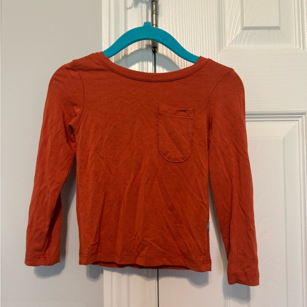 Kyte Rust Orange Long Sleeve Tee with Pocket